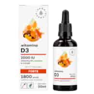 AURA HERBALS Witamina D3 Forte 2000 IU na oleju MCT (1800 porcji) - krople 50ml