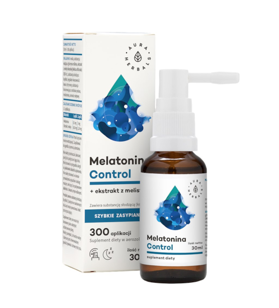 AURA HERBALS Melatonina Control + ekstrakt z melisy, aerozol 30ml