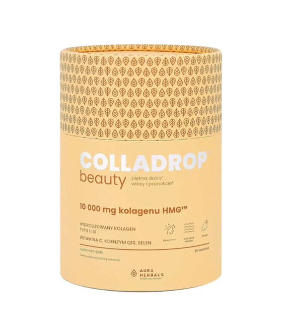 AURA HERBALS Colladrop BEAUTY saszetki - kolagen morski HMG smak mango 10000mg, 30 sasz.