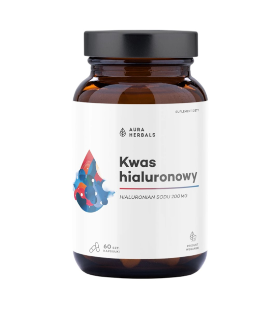 AURA HERBALS Kwas hialuronowy 200mg, 60 vkaps.