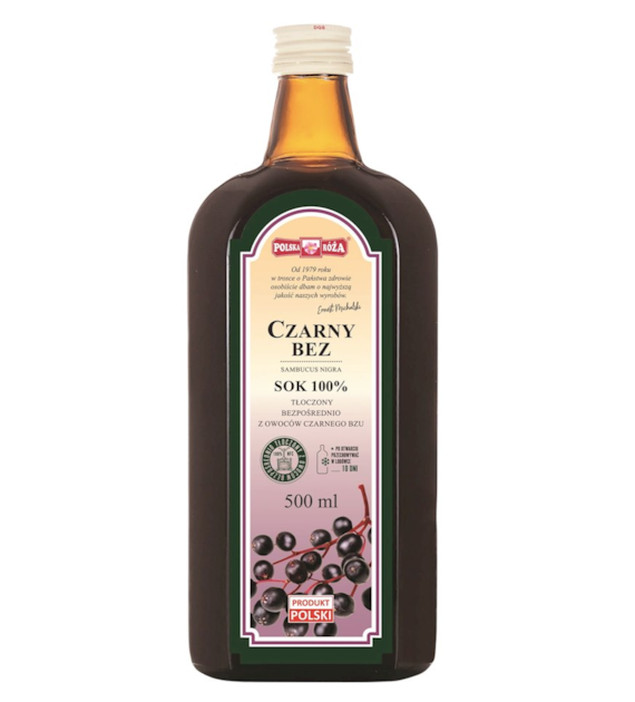 CZARNY BEZ sok 100% 500ml bez dodatku cukru POLSKA RÓŻA