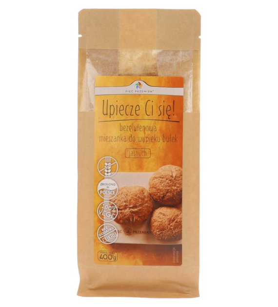 PIĘĆ PRZEMIAN Mieszanka do wypieku bułek jasnych bezglutenowych 400g
