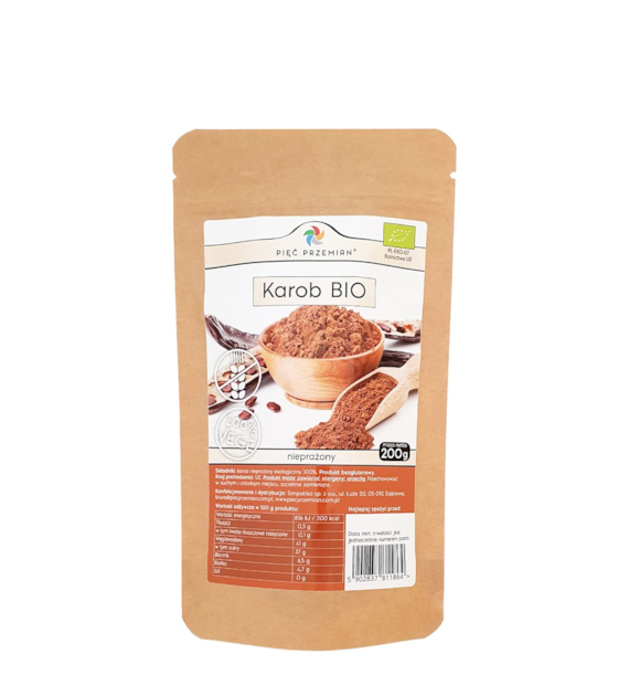 PIĘĆ PRZEMIAN Karob nieprażony BIO 200g