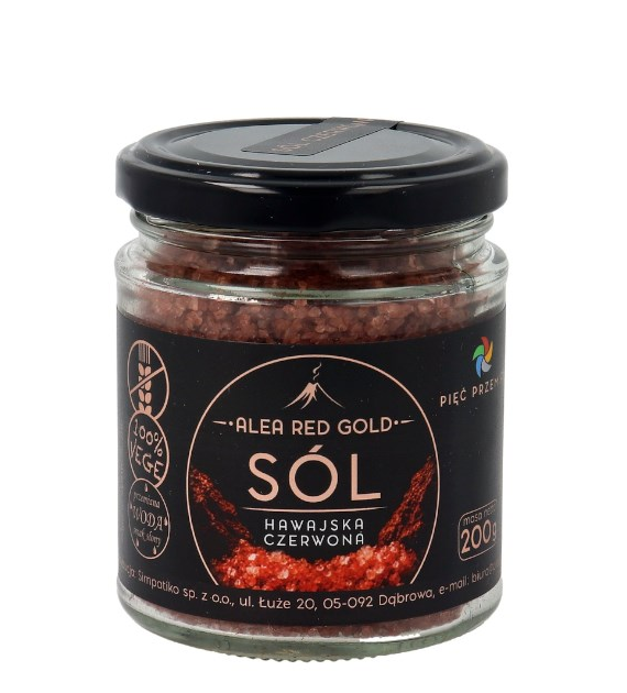 PIĘĆ PRZEMIAN Sól hawajska czerwona Alea Red Gold 1-2mm 200g