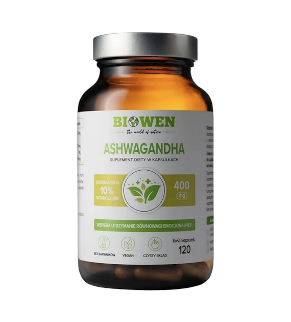 BIOWEN Ashwagandha ekstrakt 400mg, 120 kapsułek