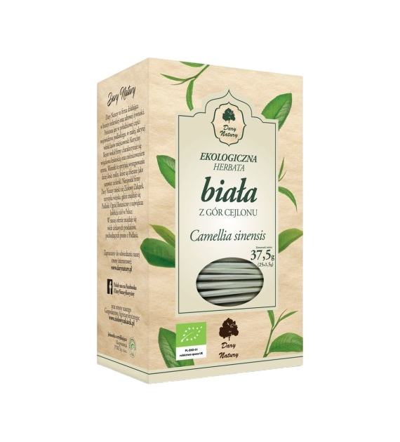 Herbata Biała cejlońska fix BIO 25*1,5g DARY NATURY