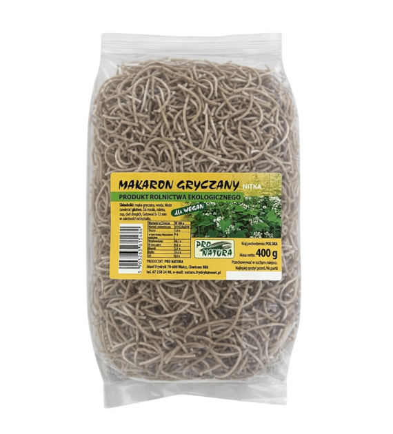 PRO NATURA Makaron gryczany BIO nitki 400g