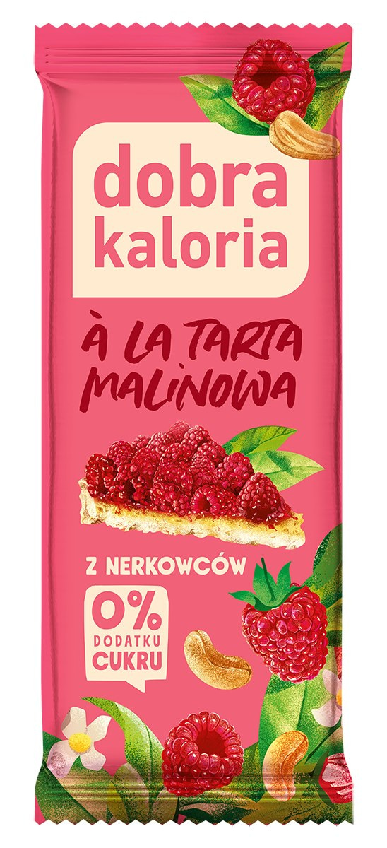 DOBRA KALORIA Baton z nerkowców a'la tarta malinowa 35g KUBARA