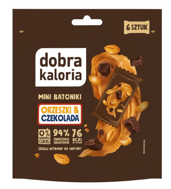 DOBRA KALORIA Mini batoniki orzeszki i czekolada 6x18g KUBARA