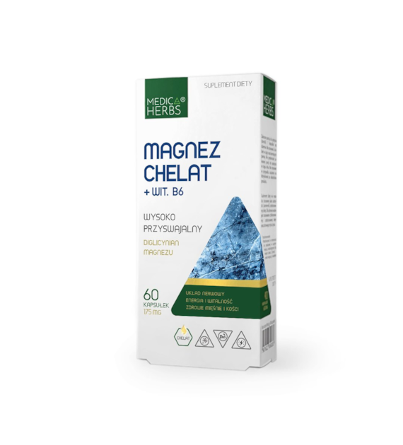 MEDICA HERBS Magnez Chelat + Wit. B6 60 kaps.