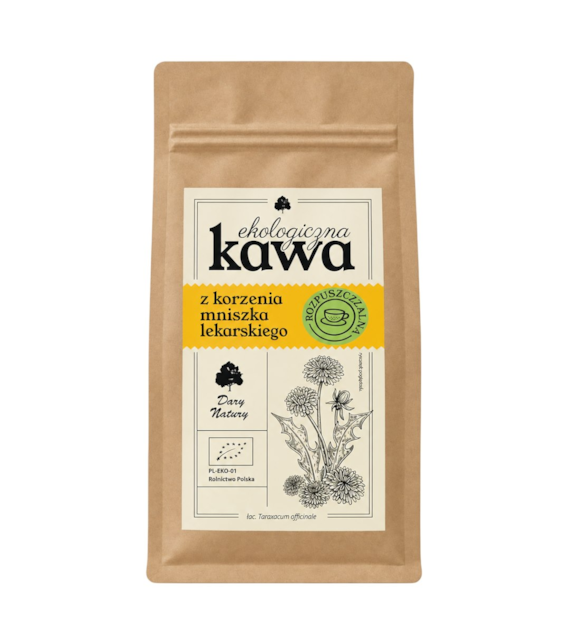 Kawa z korzenia mniszka lekarskiego rozpuszczalna BIO 100g DARY NATURY