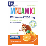 Mniamki Witamina C 250mg, 60 pastylek do ssania o smaku pomarańczowym STARPHARMA