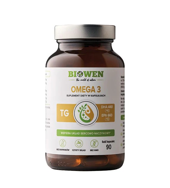 BIOWEN Omega 3 - 660 mg EPA, 440 mg DHA, 90 kapsułek