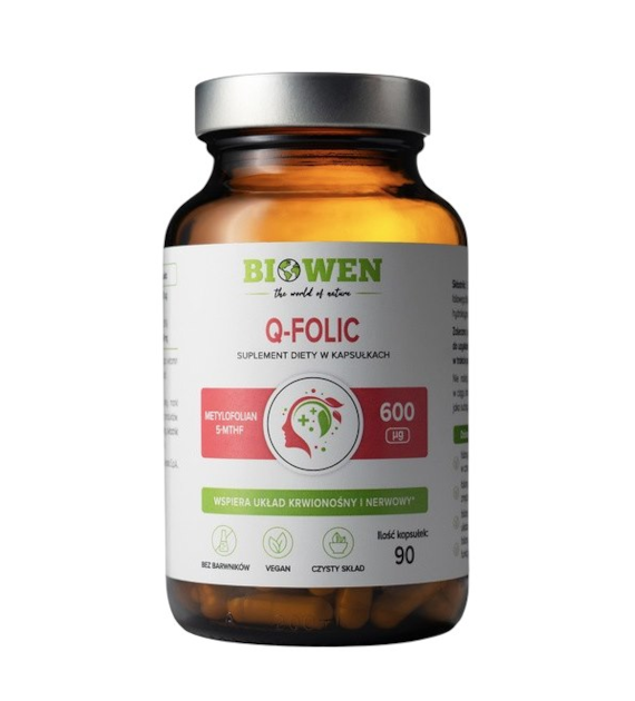 BIOWEN Q-Folic - metylowany kwas foliowy 600mcg, 90 kaps.