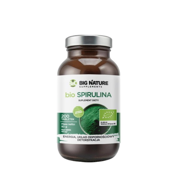 BIG NATURE Tabletki Spirulina BIO 400mg, 200 tabl.