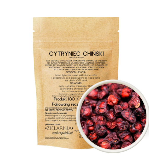 Cytryniec chiński owoc (Schisandra) 50g ZIELARZPOLSKI.PL