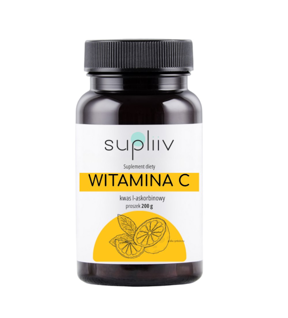 Witamina C kwas l-askorbinowy proszek 200g SUPLIIV