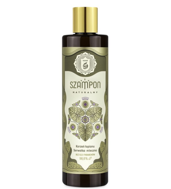 MLECZNA KĄPIEL Szampon z ekstraktem z łopianu bez sls 280ml NAMI