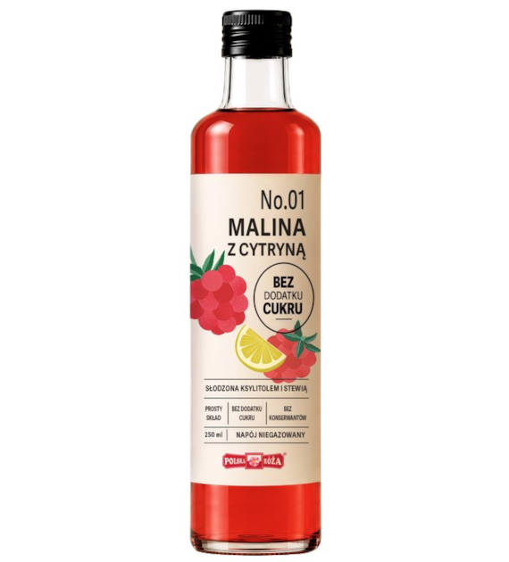 Napój No.01 malina z cytryną bez dodatku cukru 250ml POLSKA RÓŻA