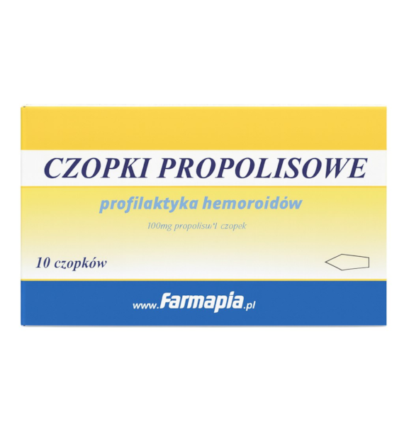 Czopki propolisowe 100mg - profilaktyka hemoroidów 10 czopków FARMAPIA