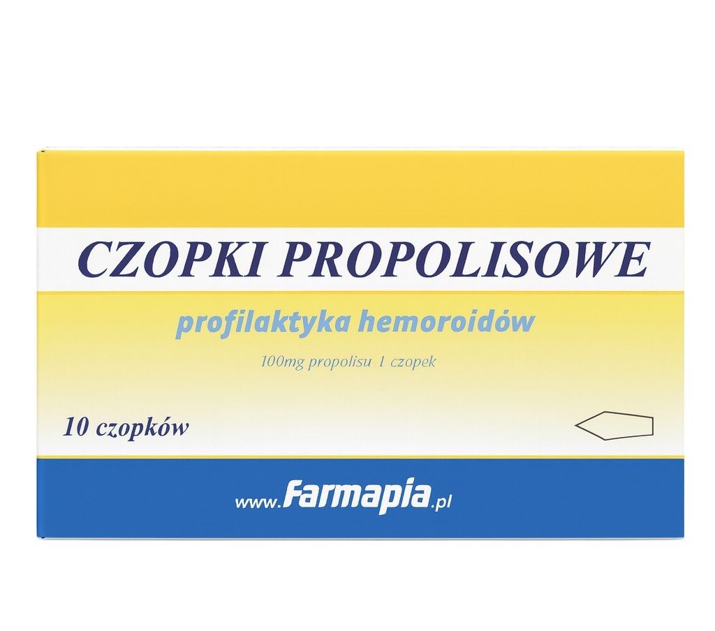 Czopki propolisowe 100mg - profilaktyka hemoroidów 10 czopków FARMAPIA