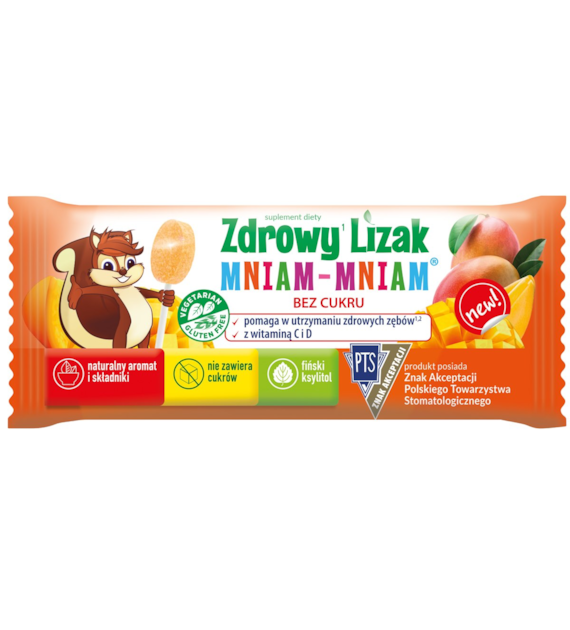 Zdrowy lizak Mniam-Mniam bez cukru mango 1 szt. STARPHARMA