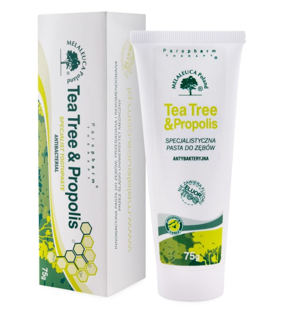 Tea Tree Pasta do zębów z PROPOLISEM antybakteryjna (bez fluoru) 75g MELALEUCA