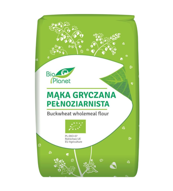 BIO PLANET Mąka gryczana pełnoziarnista BIO 500g