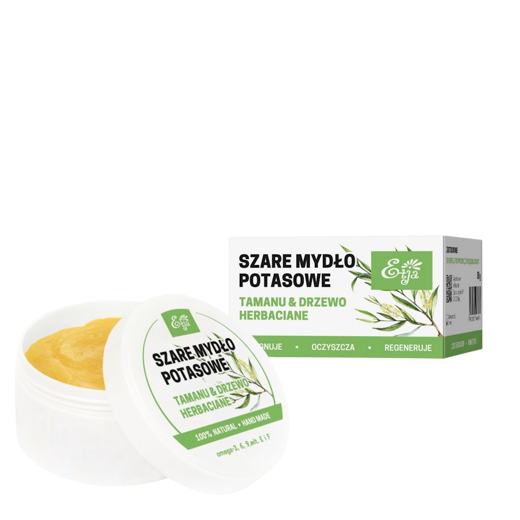 ETJA Mydło naturalne potasowe Tamanu i Drzewo Herbaciane 80g