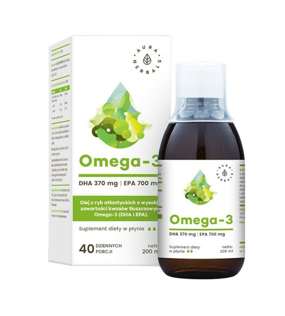 AURA HERBALS Omega-3 700 EPA/370 DHA w płynie 200ml