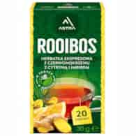 ROOIBOS herbatka z czerwonokrzewu z cytryną i imbirem 20*1,5g ASTRA