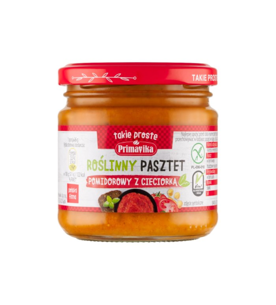PRIMAVIKA Pasztet pomidorowy z cieciorką roślinny 160g