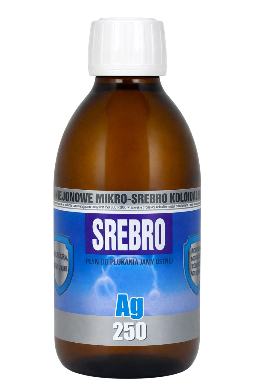 Mikro-Srebro koloidalne Ag250 25ppm 300ml PRO AKTIV - płyn do płukania jamy ustnej