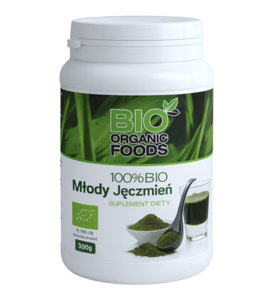 100% BIO Młody jęczmień 300g (sproszkowany sok) BIO ORGANIC FOODS