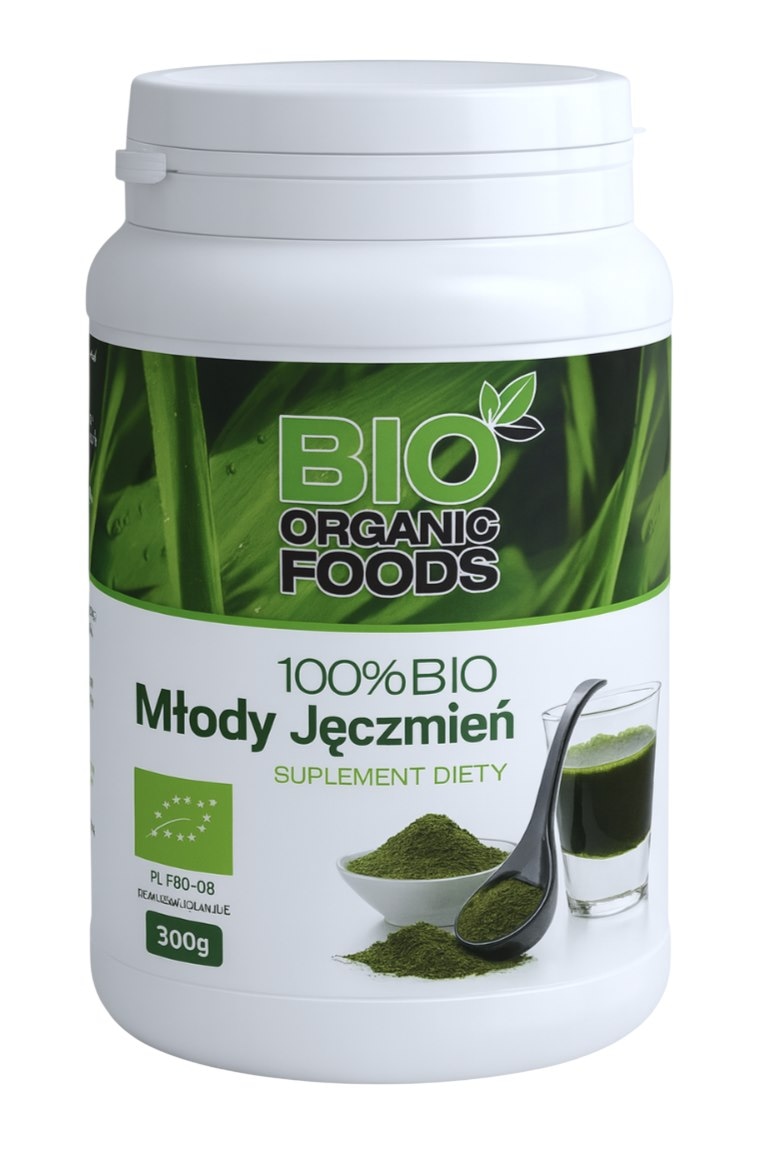 100% BIO Młody jęczmień 300g (sproszkowany sok) BIO ORGANIC FOODS