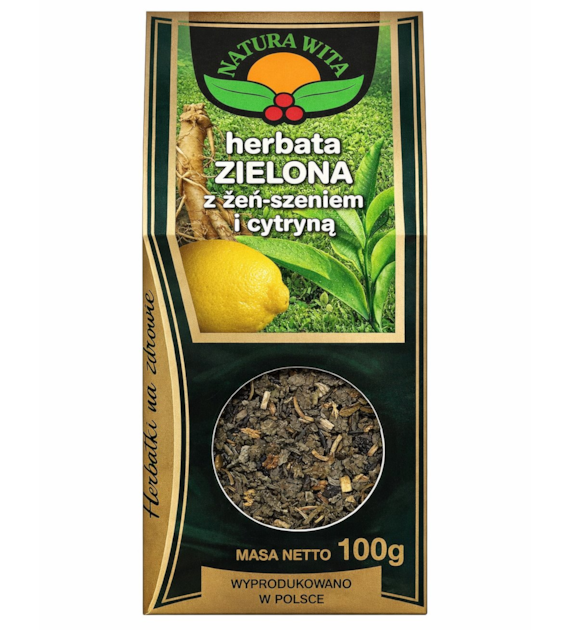 NATURA-WITA Herbata zielona z żeń-szeniem i cytryną 100g