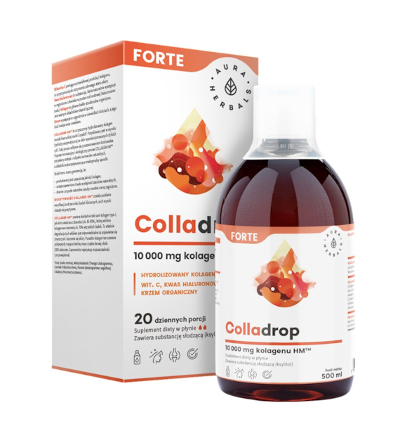 AURA HERBALS Colladrop FORTE płyn - kolagen morski 10000 mg, 500ml