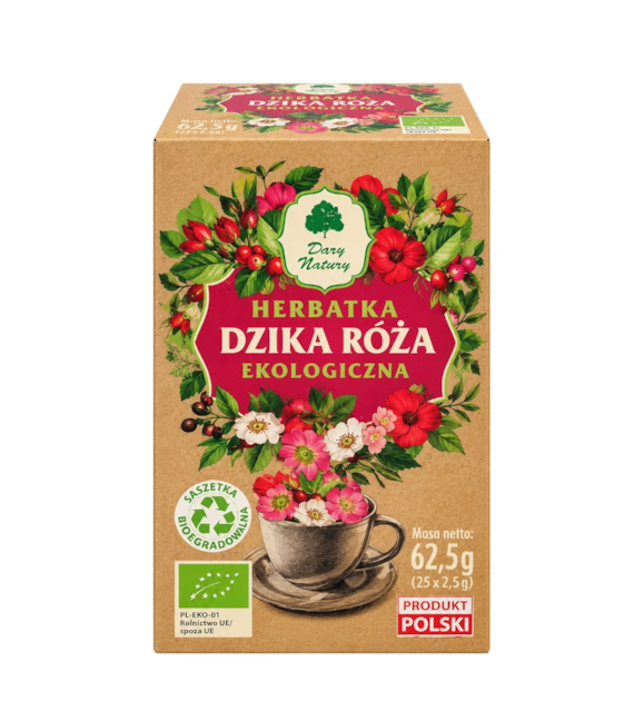 Herbatka Dzika Róża fix BIO 25*2,5g DARY NATURY