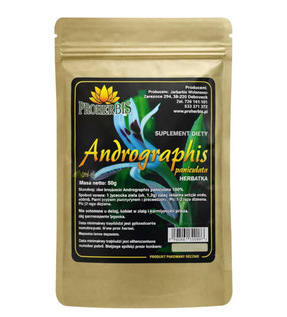 PROHERBIS Andrographis Paniculata - ziele mielone 50g (brodziuszka wiechowata)