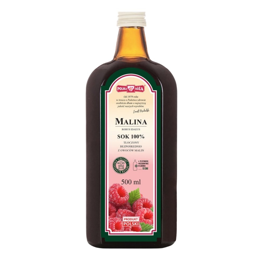 MALINA sok 100% 500ml bez dodatku cukru POLSKA RÓŻA