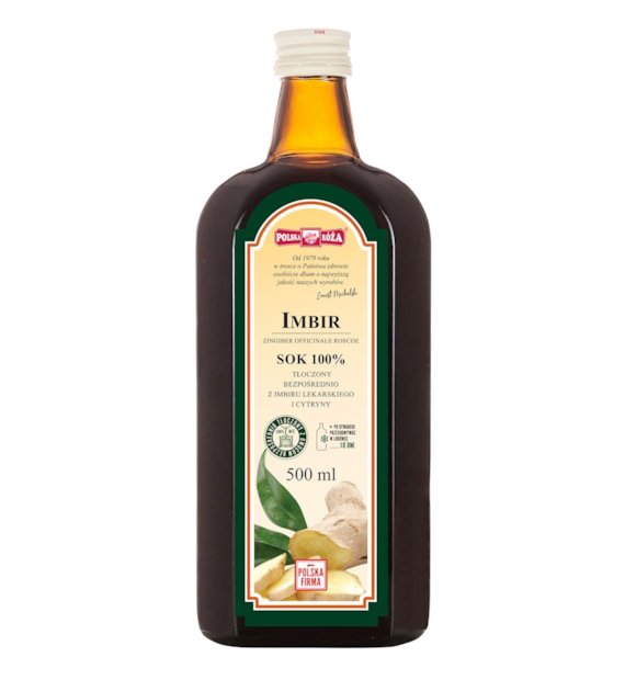IMBIR sok 100% 500ml bez dodatku cukru POLSKA RÓŻA