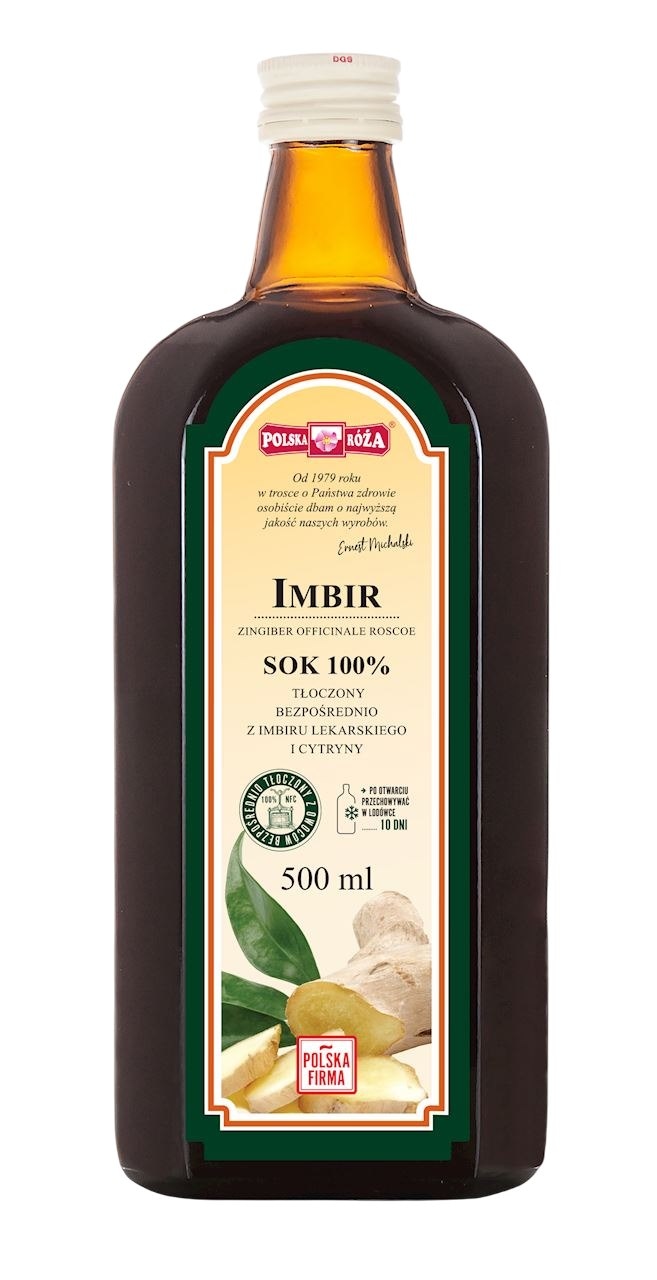 IMBIR sok 100% 500ml bez dodatku cukru POLSKA RÓŻA