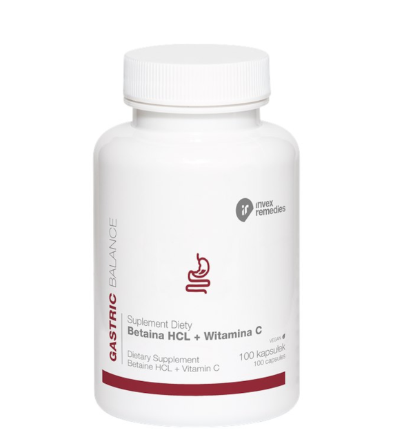 Betaina HCL + witamina C 100 kaps. INVEX REMEDIES