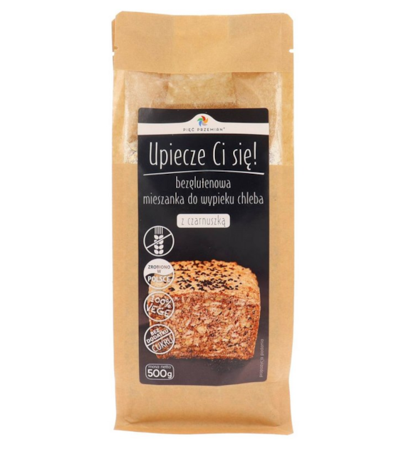 PIĘĆ PRZEMIAN Mieszanka do wypieku chleba z czarnuszką bezglutenowa 500g