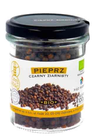 PIĘĆ PRZEMIAN Pieprz czarny ziarnisty bezglutenowy BIO 100g