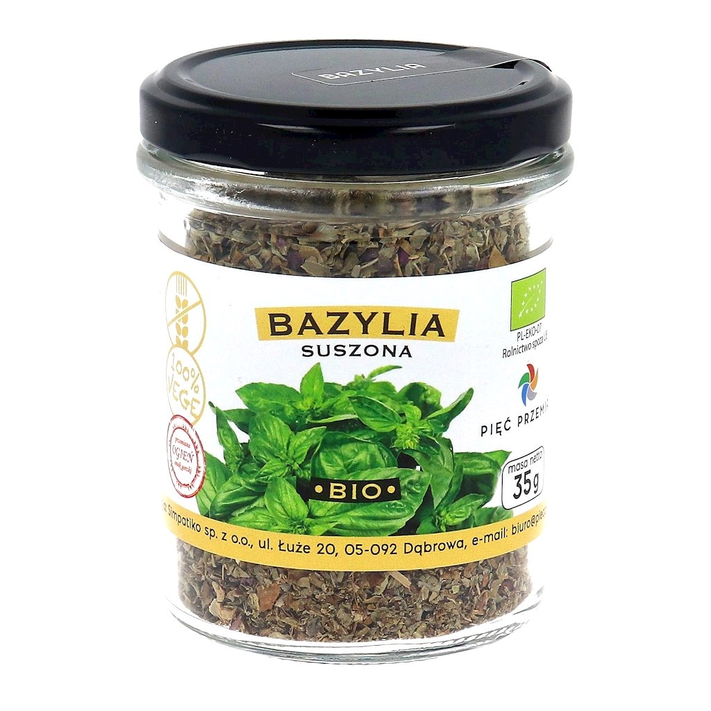 PIĘĆ PRZEMIAN Bazylia suszona bezglutenowa BIO 35g