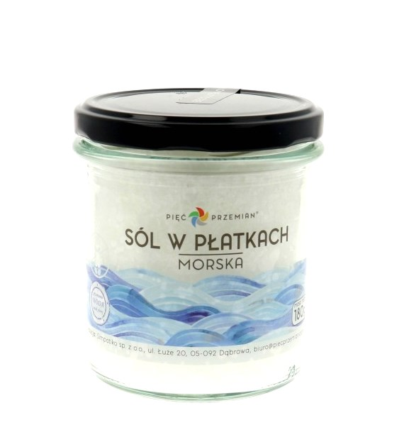 PIĘĆ PRZEMIAN Sól morska w płatkach bezglutenowa 180g