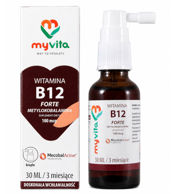 MyVita Witamina B12 100mcg - krople 30ml - Metylokobalamina