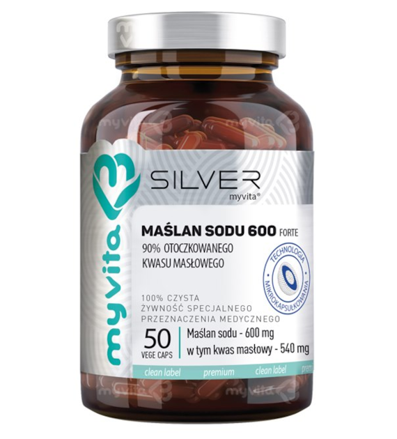 SILVER Maślan sodu forte 600mg, 50kaps. MyVita