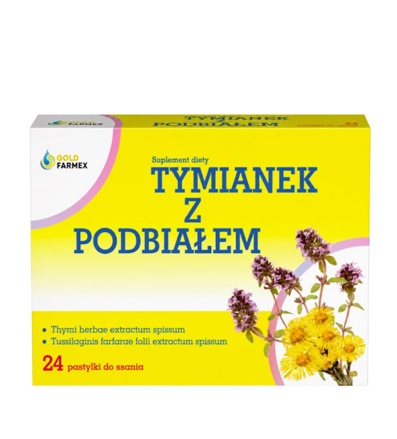 GOLDFARMEX Tymianek z podbiałem 24 pastylek do ssania